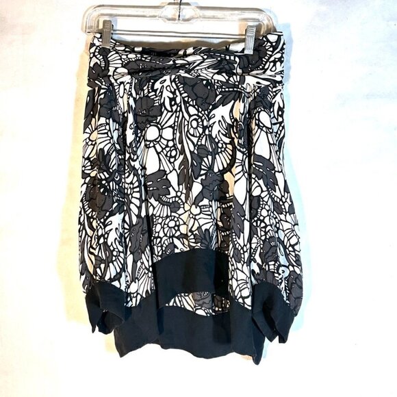 Michael Kors Shirt Top Blouse Floral Long Sleeve Black Large Boat Neck Formal - Picture 5 of 10